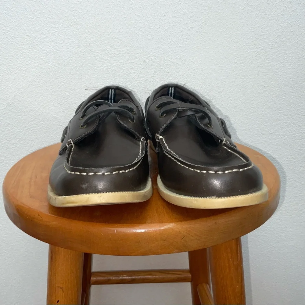 Men's Nautica Dark Brown Nueltin Boat Shoes Size 10.5 Dressy Casual Slip On